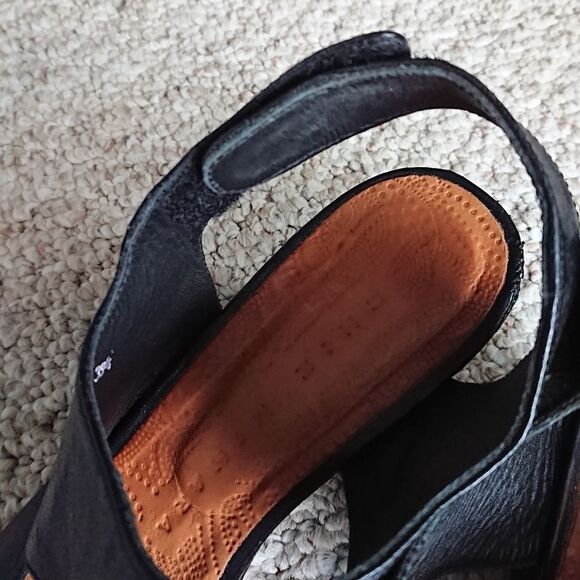 CHIE MIHARA Black Leather Ankle Strap Open Toe Sandals size 39.5 - Picture 8 of 12